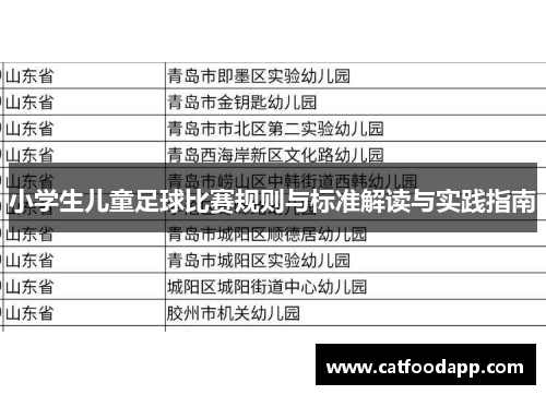 小学生儿童足球比赛规则与标准解读与实践指南